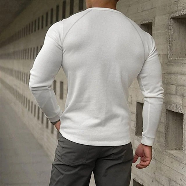 Henry Collar Long-sleeved T-shirt