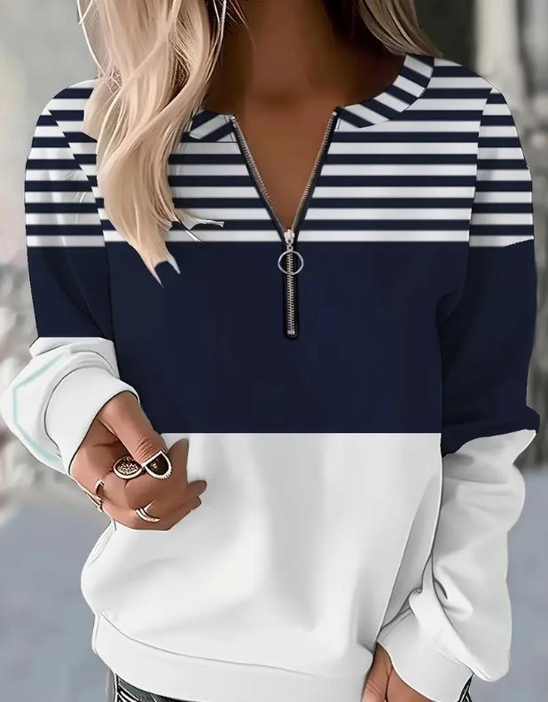Trendy USA Flag Sweatshirt Half Zipper Sweater