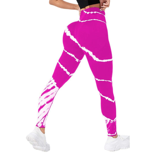 Tie-dye Stripes Seamless Fitness Pants