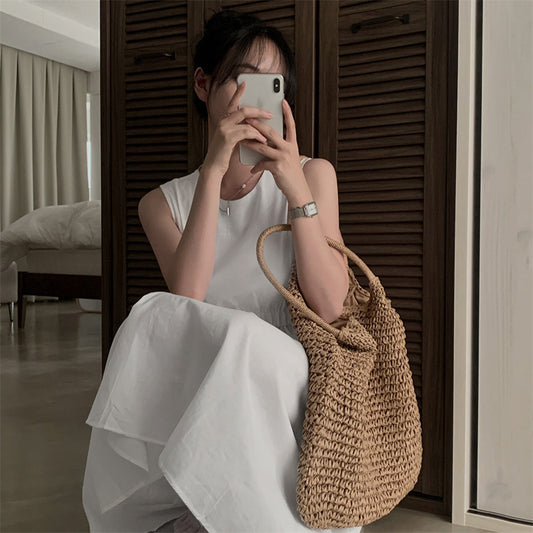 Pocket Sleeveless Vest Dress Women