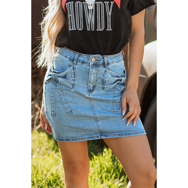 Trendy High Waist Denim Skirt