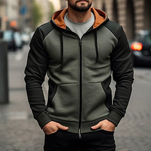 Trendy Loose-fitting Hoodie Zipper Jacket