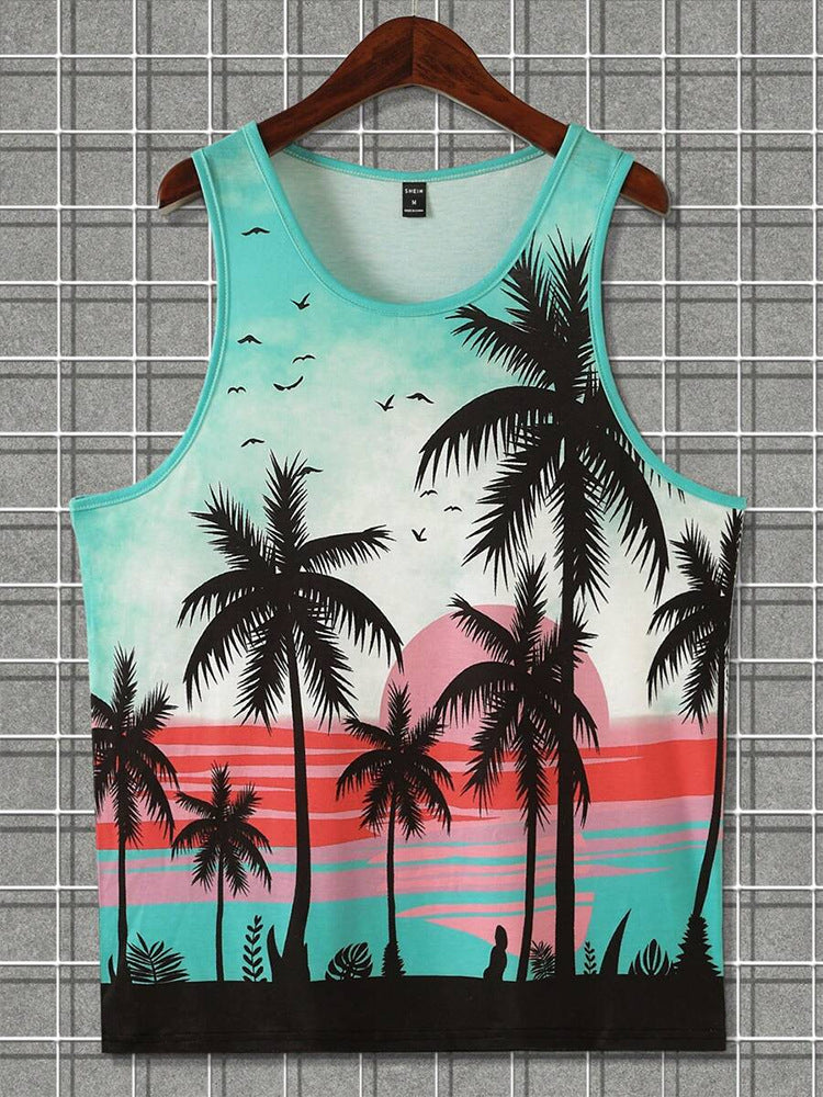 Men's Sleeveless T-shirt Hawaiian Style