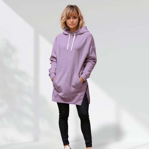 Split Shoulder Sleeve Brushed Hoodies