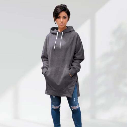 Split Shoulder Sleeve Brushed Hoodies