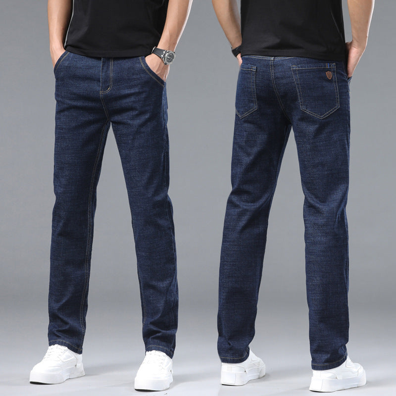 Loose Elastic Middle-aged Jeans