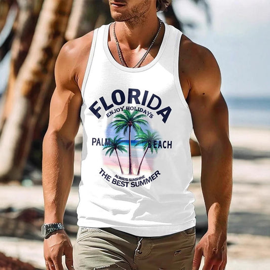 Men's Sleeveless T-shirt Hawaiian Style