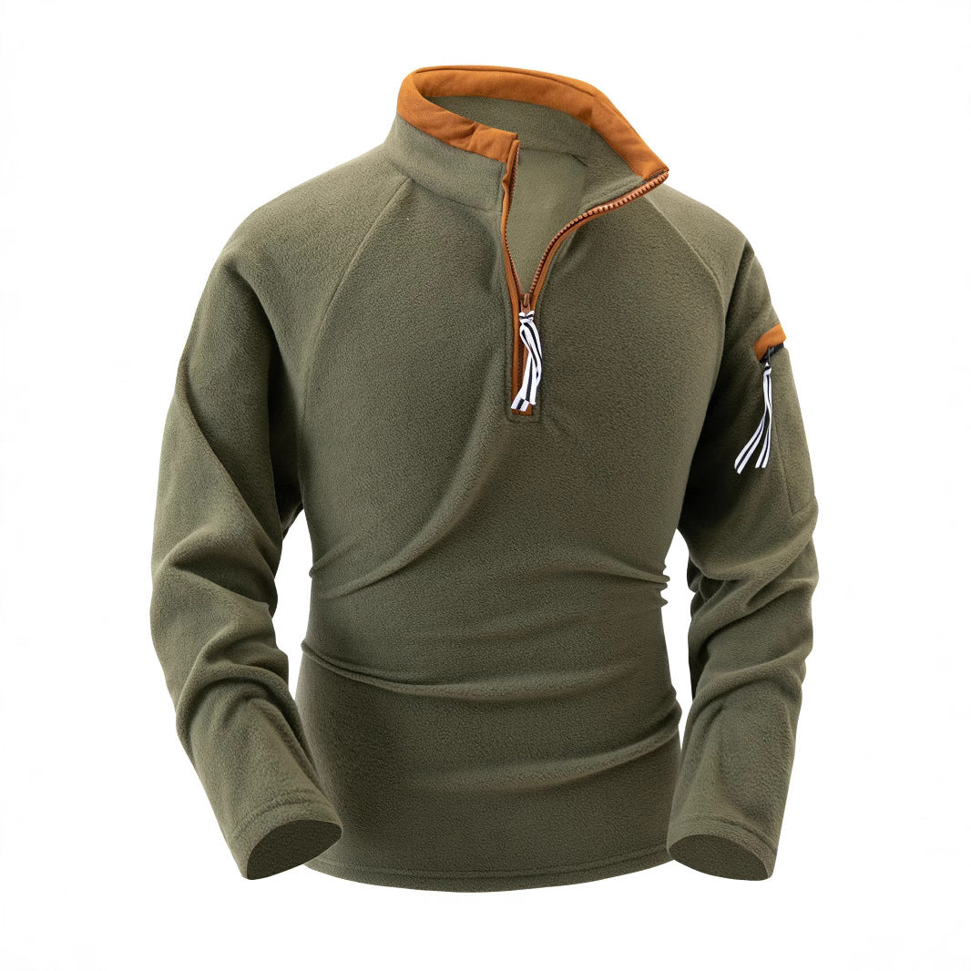 Men Stand Half Zip Long Sleeve Sweatshirts