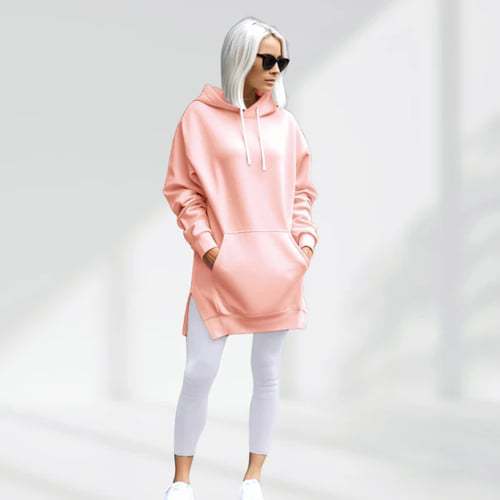 Split Shoulder Sleeve Brushed Hoodies