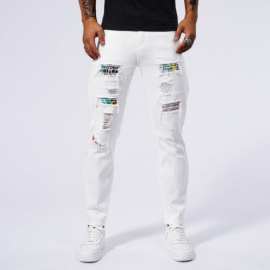 Men's Hole Patch Washed Jeans
