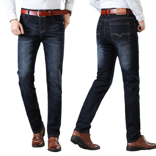 Mid-waist Straight Slim Jeans