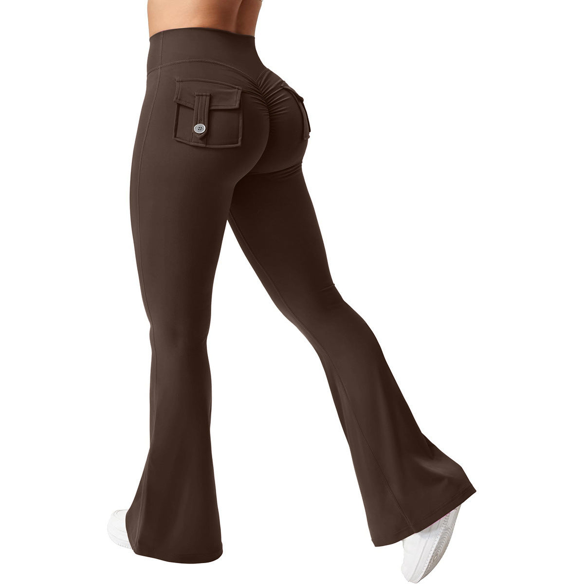 Fitness Peach Hip Pocket Flared Pants