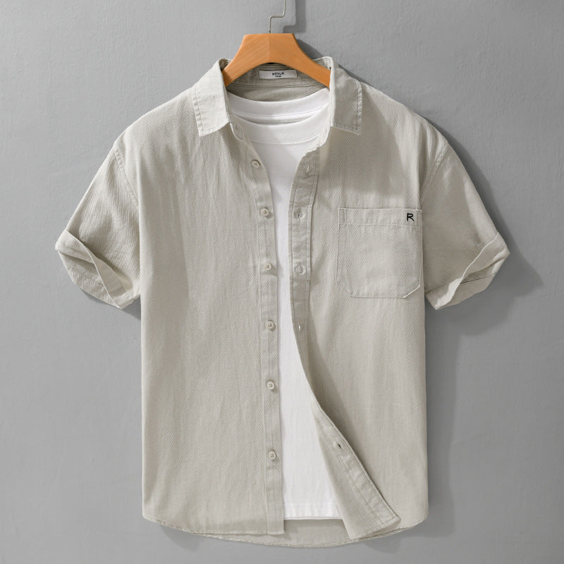 Menswear Simple All-matching Short-sleeved Shirt
