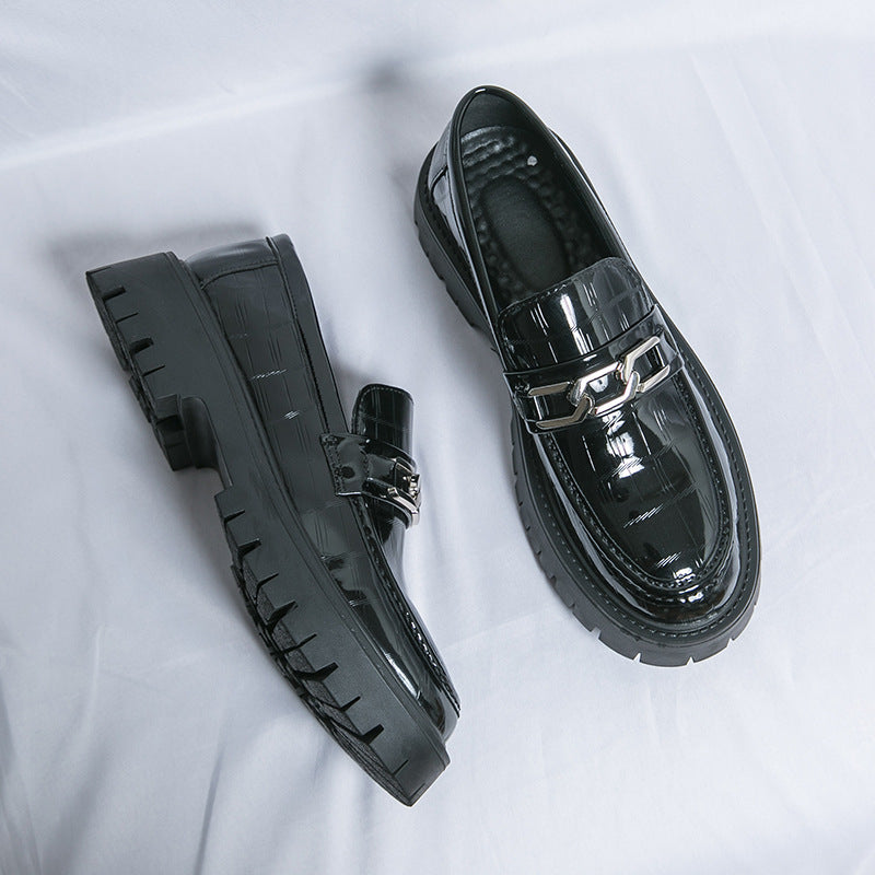 British Style Platform Big Head Workwear Leather Shoes
