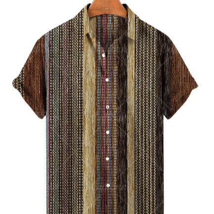 Men's Lapel Diamond Shaped Shirt