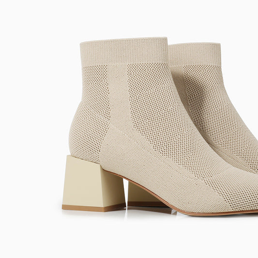 Ladie's All-match Stretch Knitted Booties