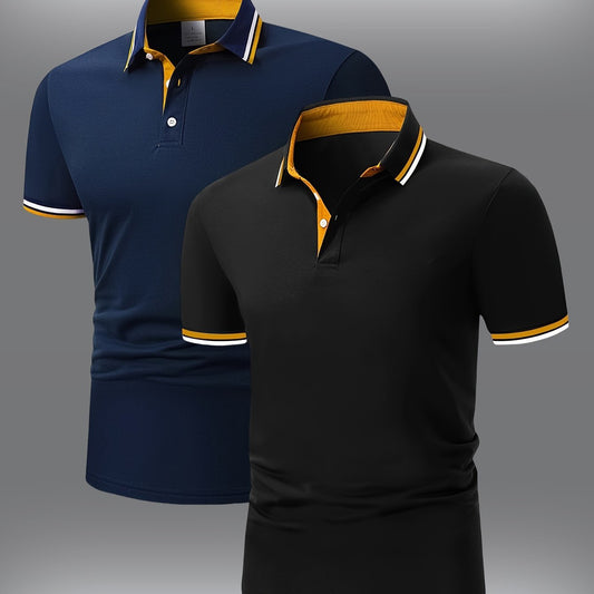 Men's Short-sleeved Shirt With Contrasting Colors
