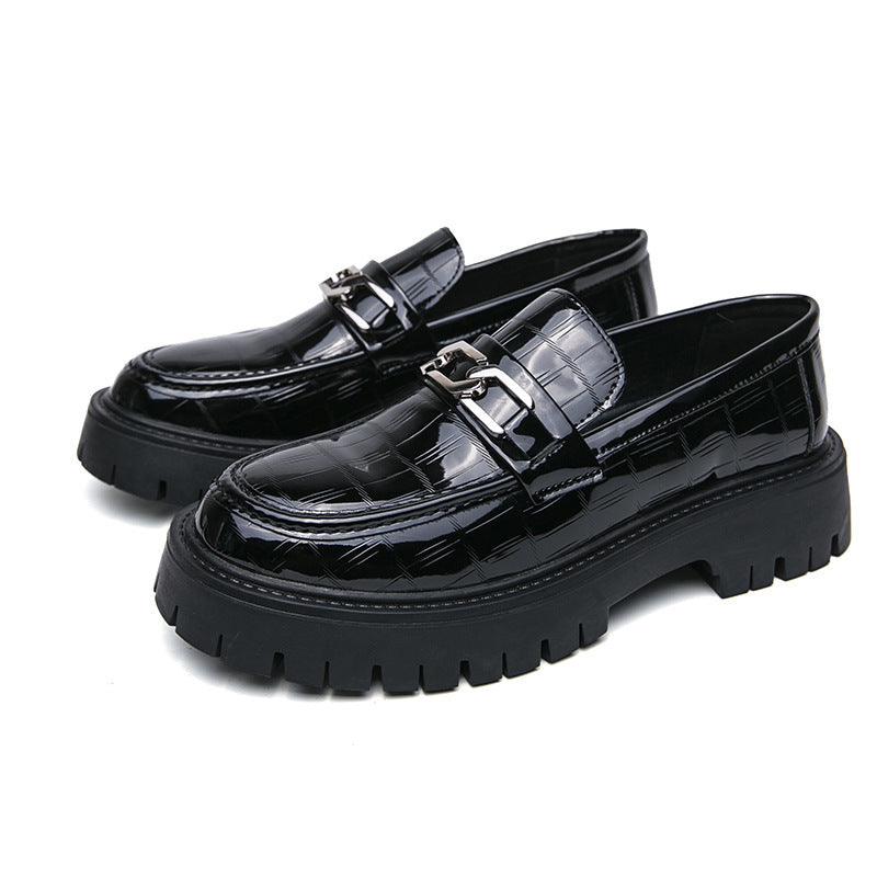 British Style Platform Big Head Workwear Leather Shoes