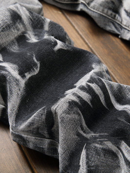 Gray Men' Slim Fit All-match Jeans