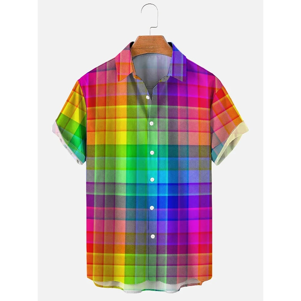 Men's Hawaiian Shirt Button Short Sleeve