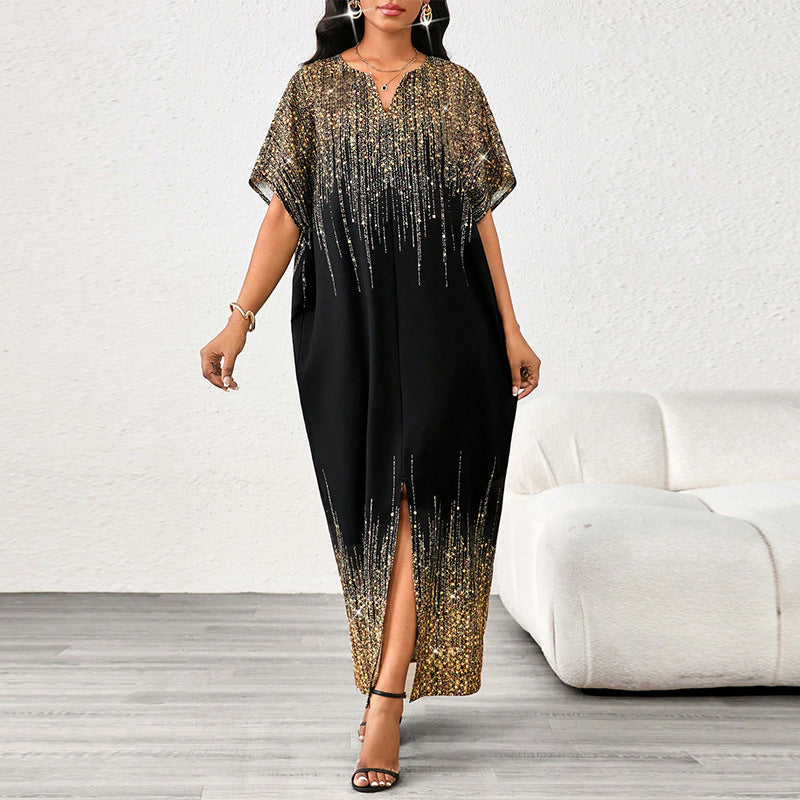 Gradient Short Sleeve Dress