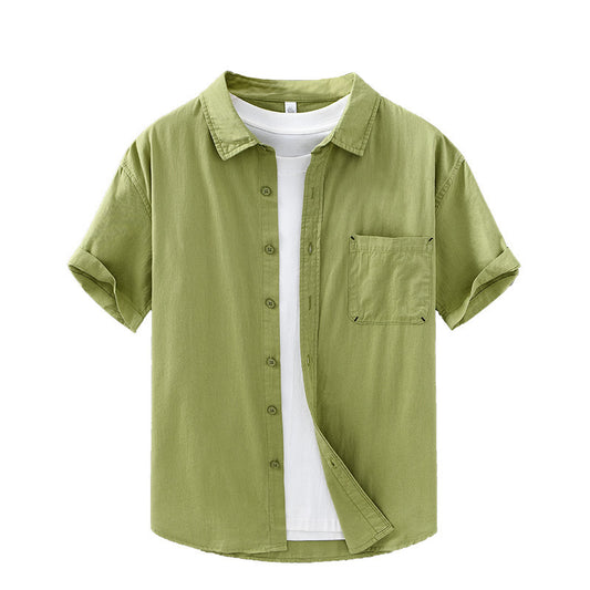 Men's Short-sleeved Cotton Shirt