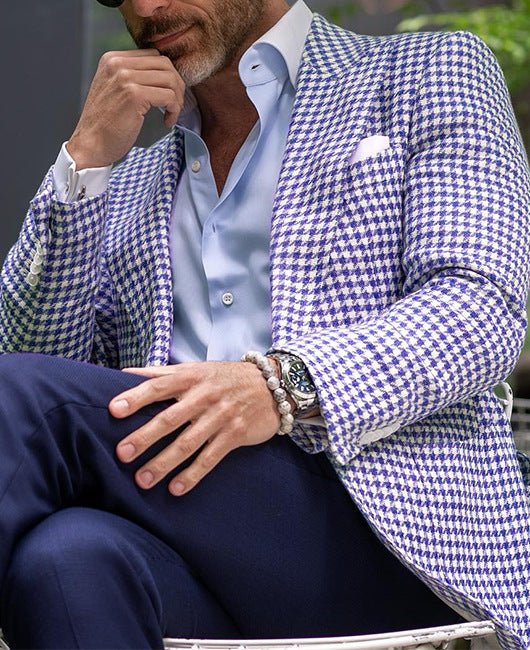 Elegant Men's Two-button Large Pocket Suit Jacket