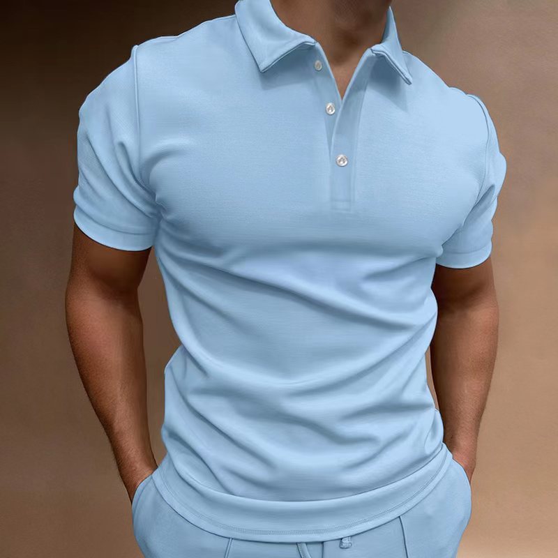 European Men's Button T-shirt