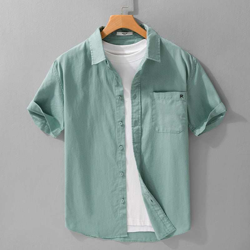 Menswear Simple All-matching Short-sleeved Shirt