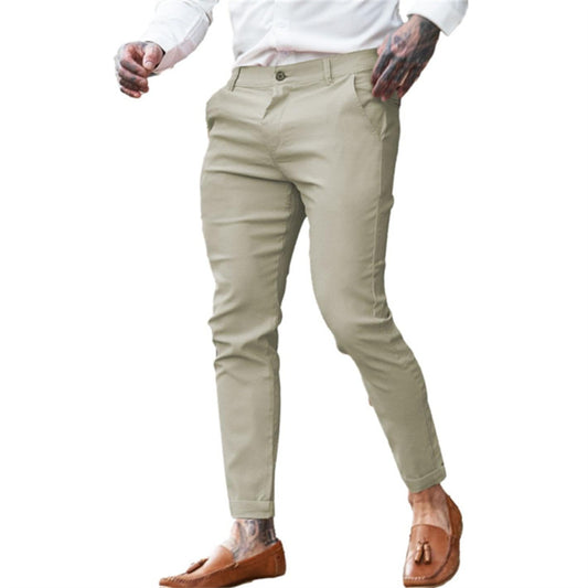 Men's Twill Cotton Stretch Fashion Slim Pencil Pants