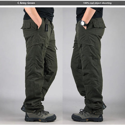 Men's Warm With Velvet Thick Overalls