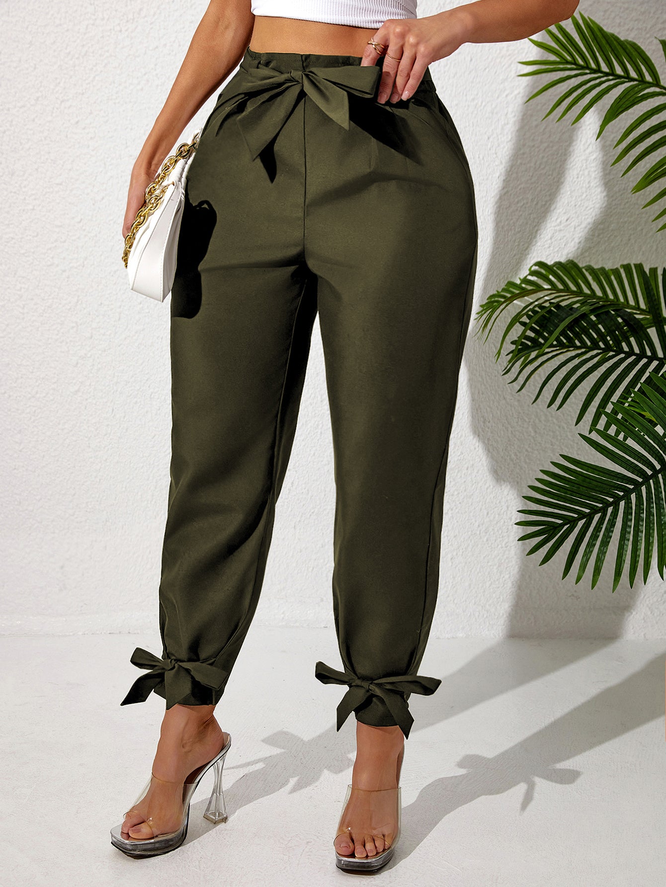 Plus Size Ankle Strap Women's Pants
