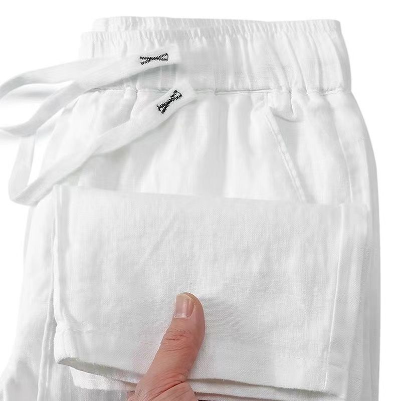 Pure Linen Breathable Elastic Pants