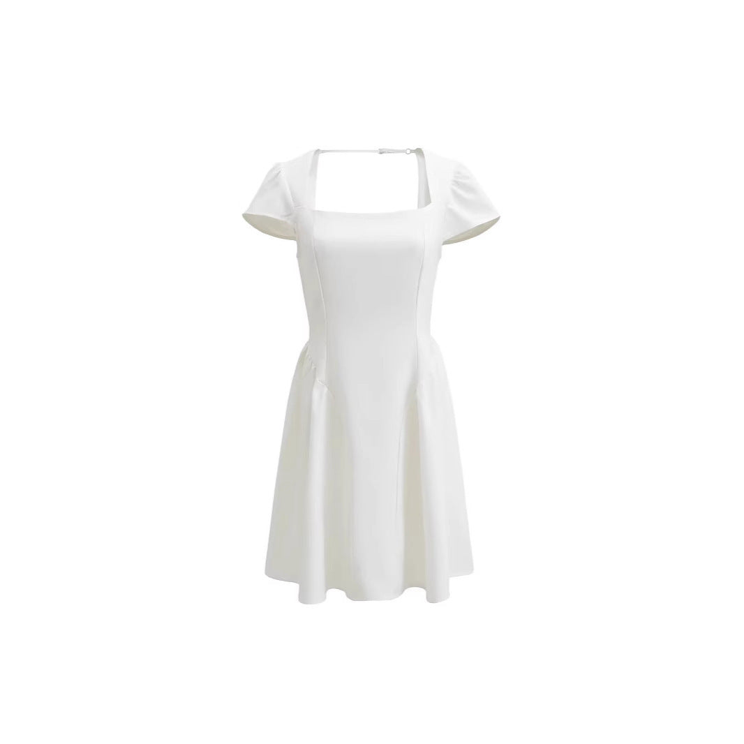 Square Collar Slimming Dress