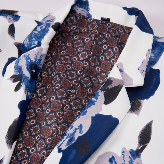 Men's Suit Set Blue Flower Performing Costumes