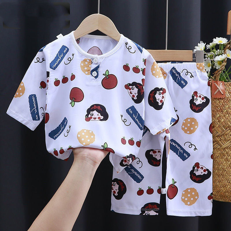 Boy Cotton Silk Air-conditioning Baby Clothes