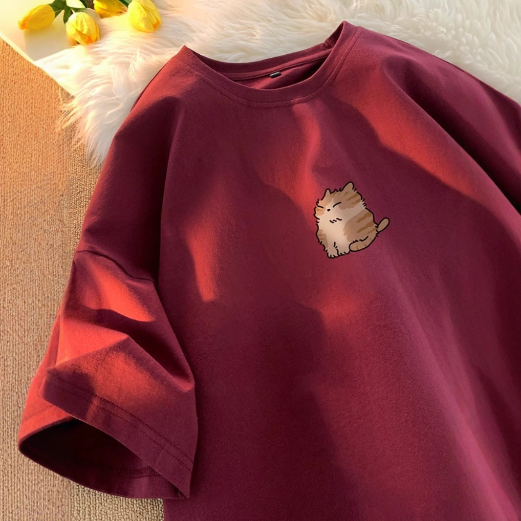 Versatile Loose Round Neck Half Sleeve
