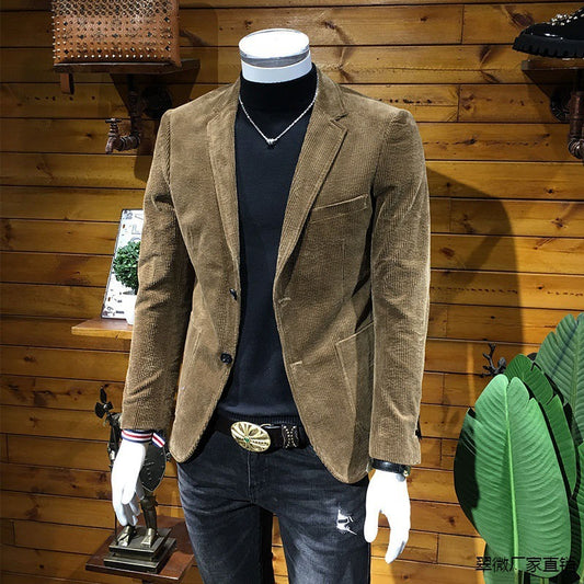 Corduroy Suit Men's Business Slim Fit Casual