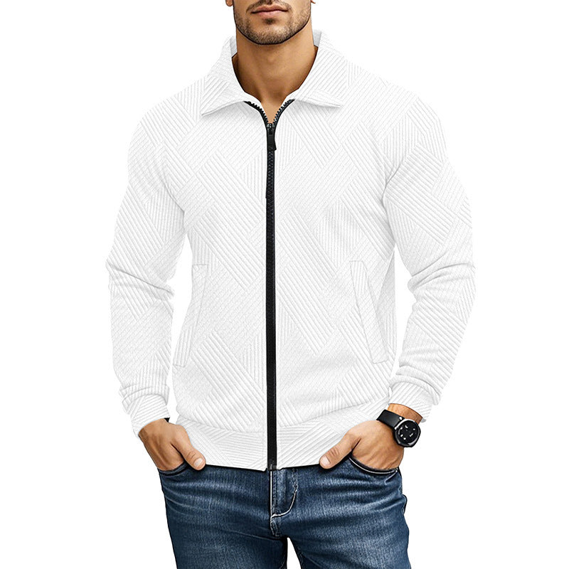 Men's Jacket Waffle Turn-down Collar Coat