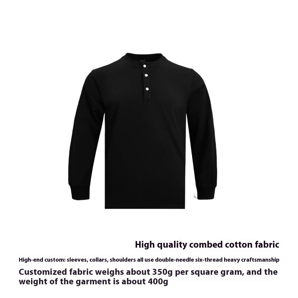 Henley Shirt Slim Cotton T-shirt
