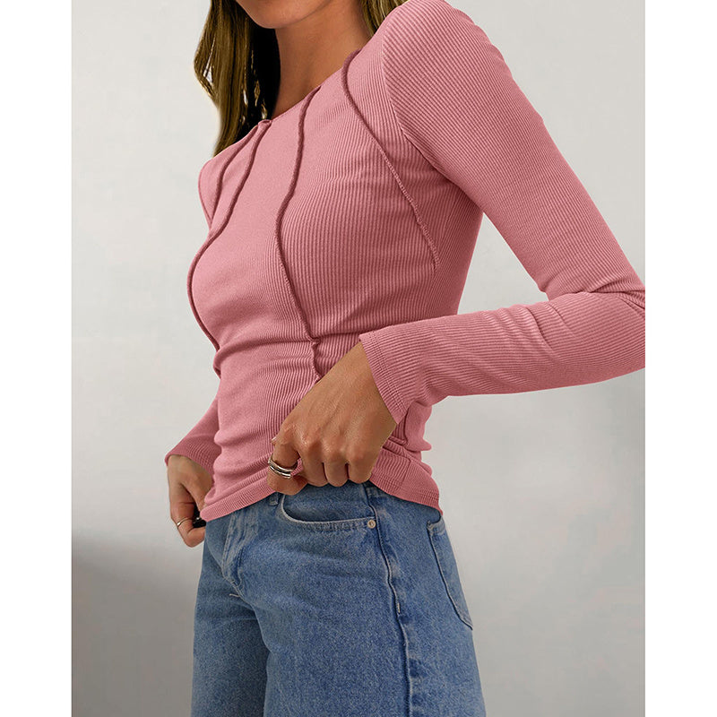 T-Shirts Crewneck Slim Fit Tops Fall Fashion