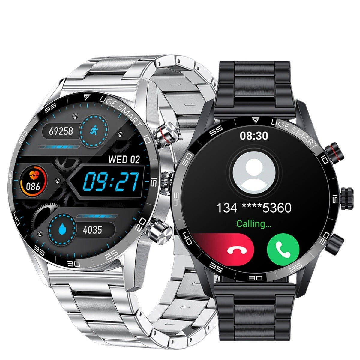 Smart Blood Pressure Heart Rate Bluetooth Watch
