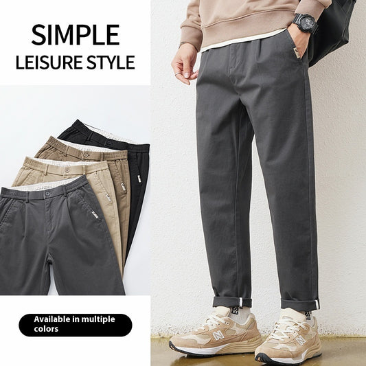 All-matching Khaki Tooling Straight-leg Pants