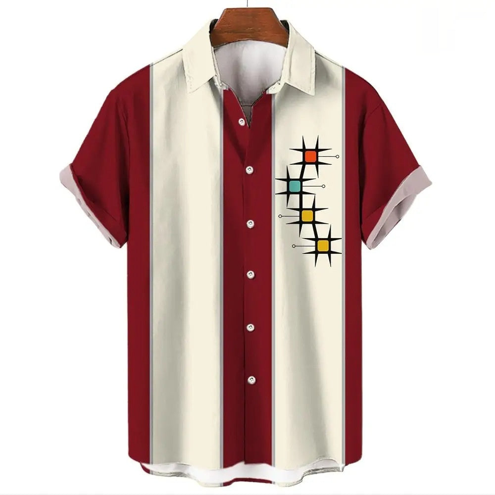 Men's Hawaiian Shirt Button Short Sleeve