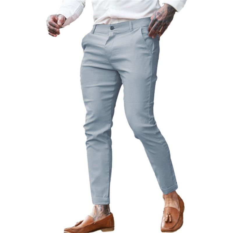 Men's Twill Cotton Stretch Fashion Slim Pencil Pants