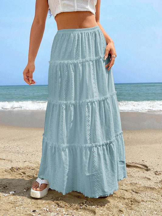 Women's Waist Mid-length Stitching Skirt