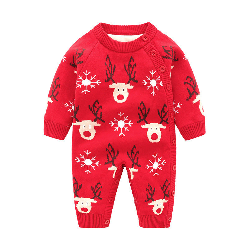 Newborn Baby Clothes Crawling Thickening Out