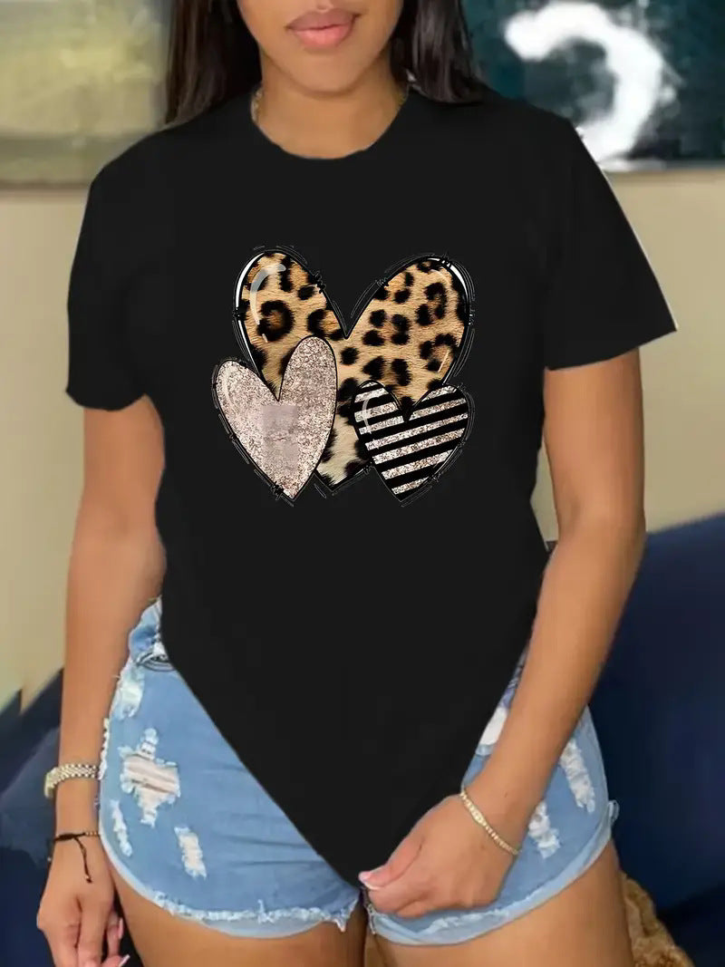 Valentine's Day Love Round Neck Women's T-shirt