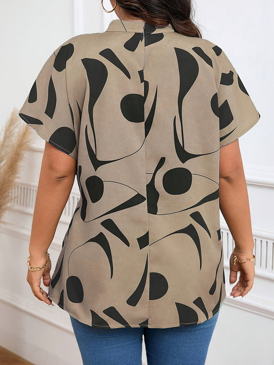 Plus-size Elegant Short-sleeve Shirt