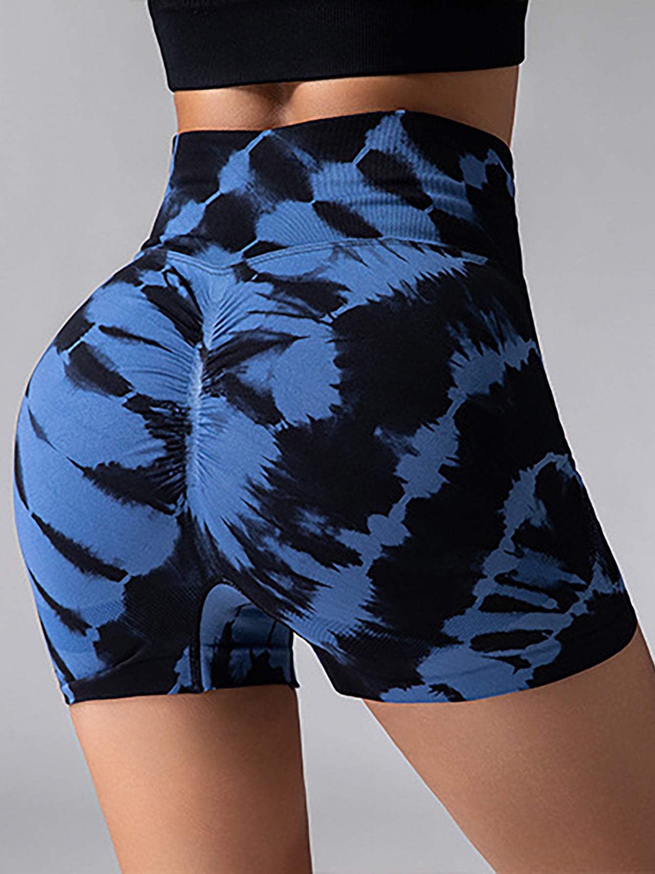 Tie Dye Workout Style Seamless High Waisted Shorts
